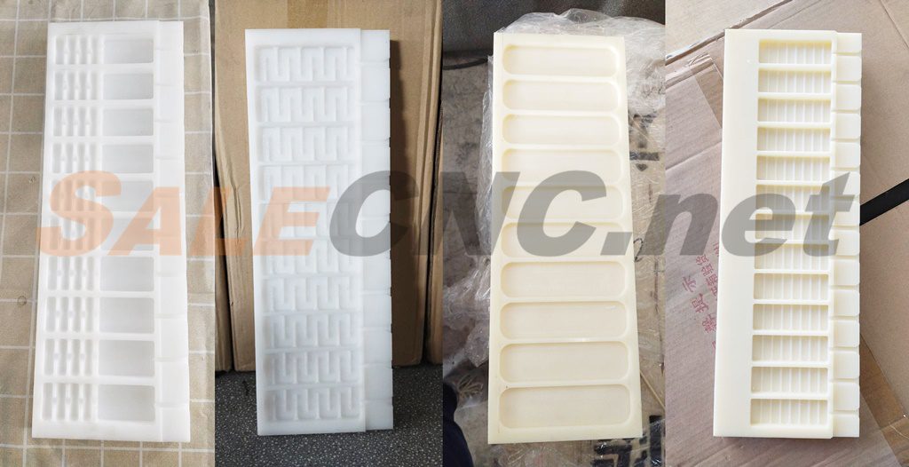 CNC Router Milling axj6090 แกะสลักแผ่น HDPE ทำโมล์ดวางเนื้อสำหรับเครื่องเสียบไม้