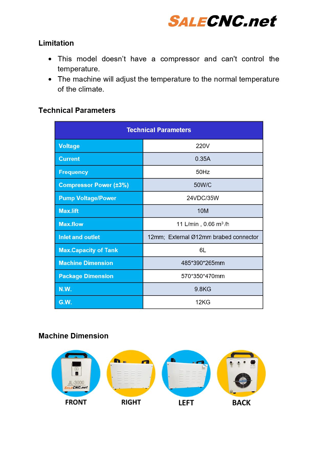 manual CHILLER WATER COOLING model JL 3000 page 0003 1