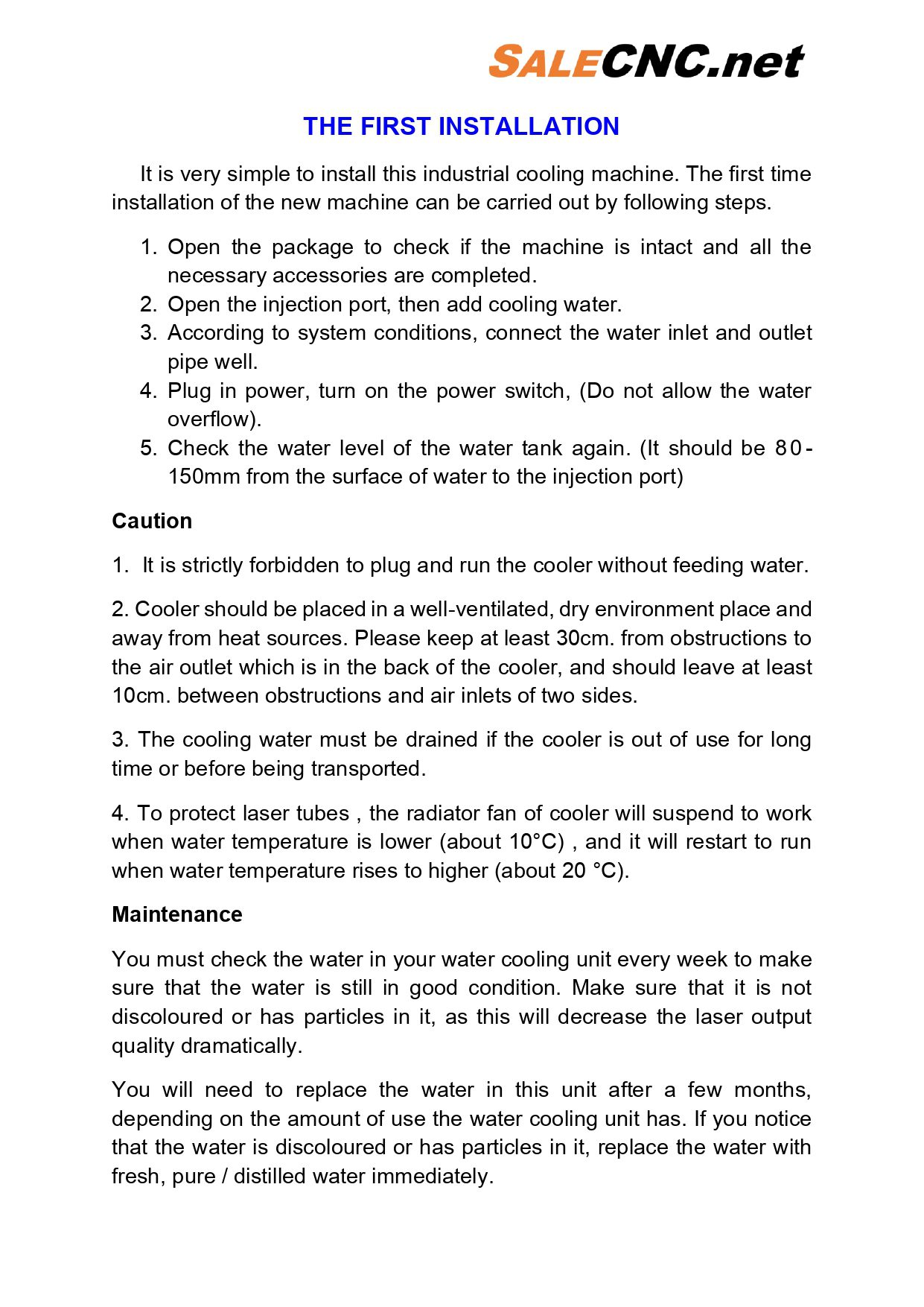 manual CHILLER WATER COOLING model JL 3000 page 0006 1