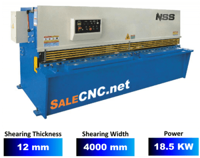 เครื่องตัดแผ่นเหล็กแบบไฮดรอลิก ยาว 4000 มิลลิเมตร หนา 12 มิลลิเมตร Hydraulic CNC Pendulum Plate Shears QC12Y/QC12K