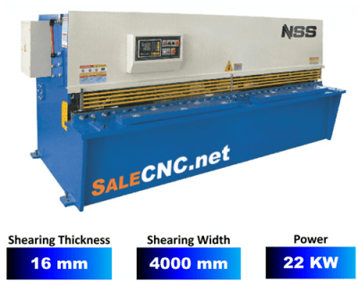 เครื่องตัดแผ่นเหล็กแบบไฮดรอลิก ยาว 4000 มิลลิเมตร หนา 16 มิลลิเมตร Hydraulic CNC Pendulum Plate Shears QC12Y/QC12K