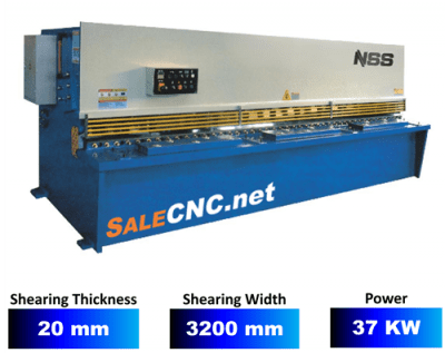 เครื่องตัดแผ่นเหล็กแบบไฮดรอลิก ยาว 3200 มิลลิเมตร หนา 20 มิลลิเมตร Hydraulic CNC Pendulum Plate Shears QC12Y/QC12K