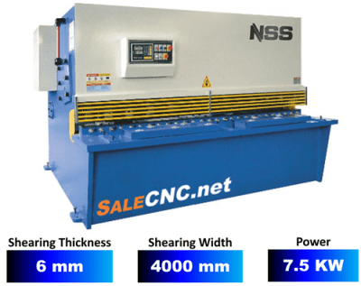 เครื่องตัดแผ่นเหล็กแบบไฮดรอลิก ยาว 4000 มิลลิเมตร หนา 6 มิลลิเมตร Hydraulic CNC Pendulum Plate Shears QC12Y/QC12K