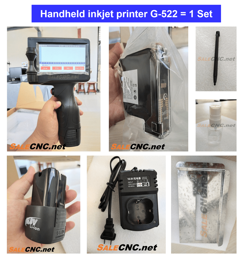 1 set เครื่องพิมพ์วันที่ผลิต วันหมดอายุ Handheld inkjet printer G 522