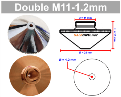 Laser Nozzle M11-1.2mm (Double) หัวตัดไฟเบอร์เลเซอร์