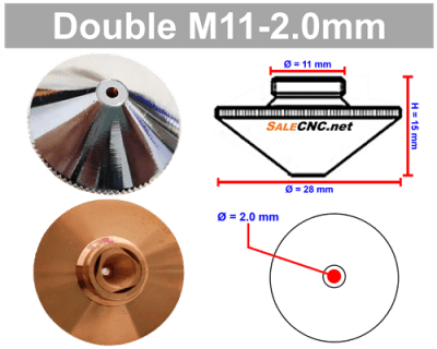 Laser Nozzle M11-2.0mm (Double) หัวตัดไฟเบอร์เลเซอร์
