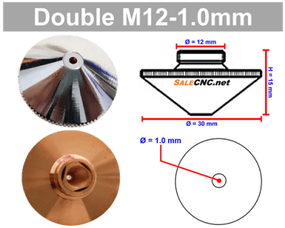 Laser Nozzle M12-1.0mm (Double) หัวตัดไฟเบอร์เลเซอร์