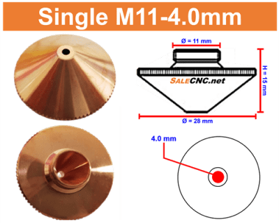 Laser Nozzle M11-4.0mm (Single) หัวตัดไฟเบอร์เลเซอร์