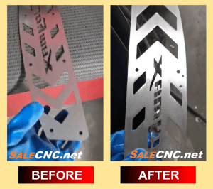 เครื่องลบคมและขัดผิวหน้าแผ่นโลหะ Deburring and Surface Finishing Machine ก่อน หลัง 5