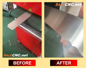 เครื่องลบคมและขัดผิวหน้าแผ่นโลหะ Deburring and Surface Finishing Machine ก่อน หลัง 6