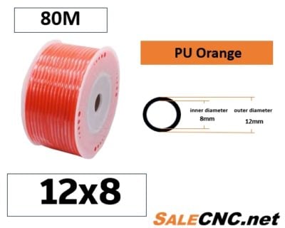 สายลม PU Tube  pu 12x8 80M Orange