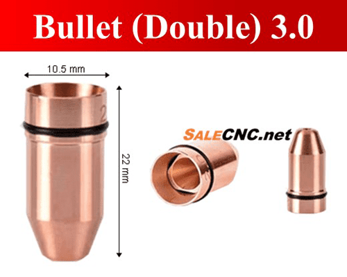 Laser Nozzle Bullet-3.0mm (Double) หัวตัดไฟเบอร์เลเซอร์ 2 Bullet Double 3.0