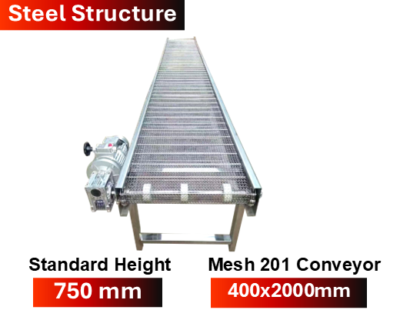 Conveyor Belt 201 Mesh 400x2000 mm , Steel Stucture